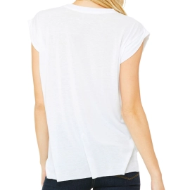 Women's Flowy Muscle Tee with Rolled Cuff