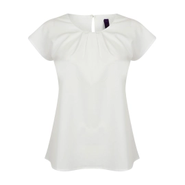 Ladies' Pleat Front S/S Blouse