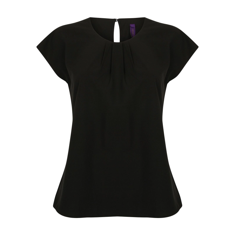 Ladies' Pleat Front S/S Blouse