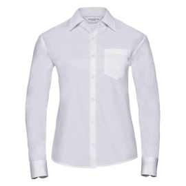 Ladies' Long Sleeve Pure Cotton Poplin Shirt