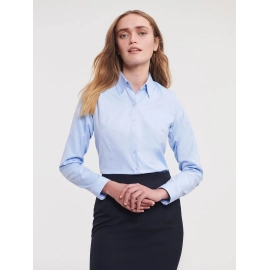 Ladies' Long Sleeve Tailored Herringbone Shirt