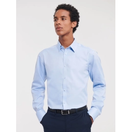 Chemise à Chevrons Cintréé Manches Longues Homme