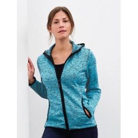 Veste en tricot polaire avec capuche femme