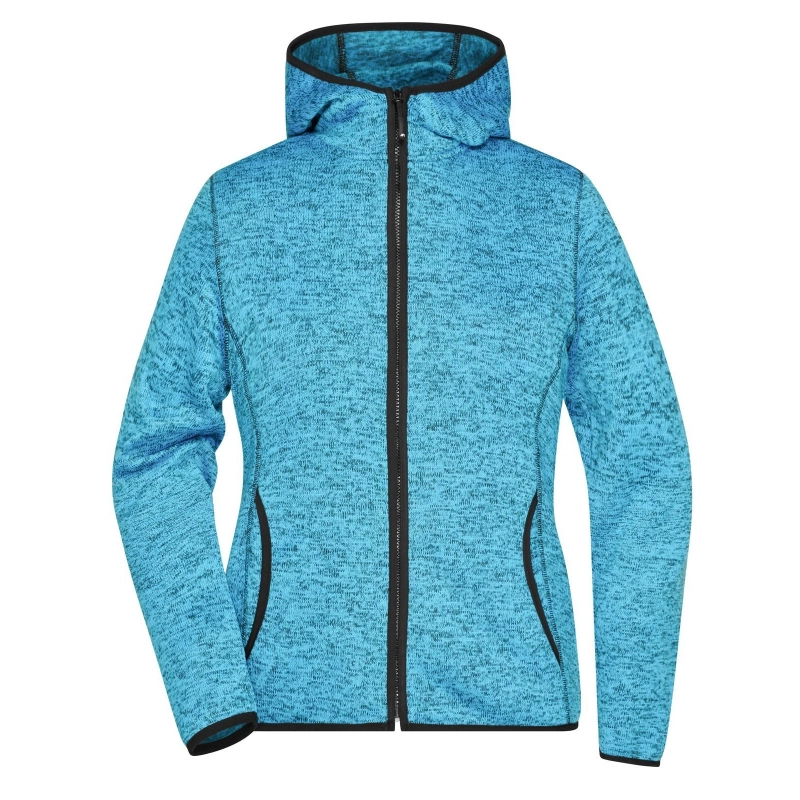 Veste en tricot polaire avec capuche femme