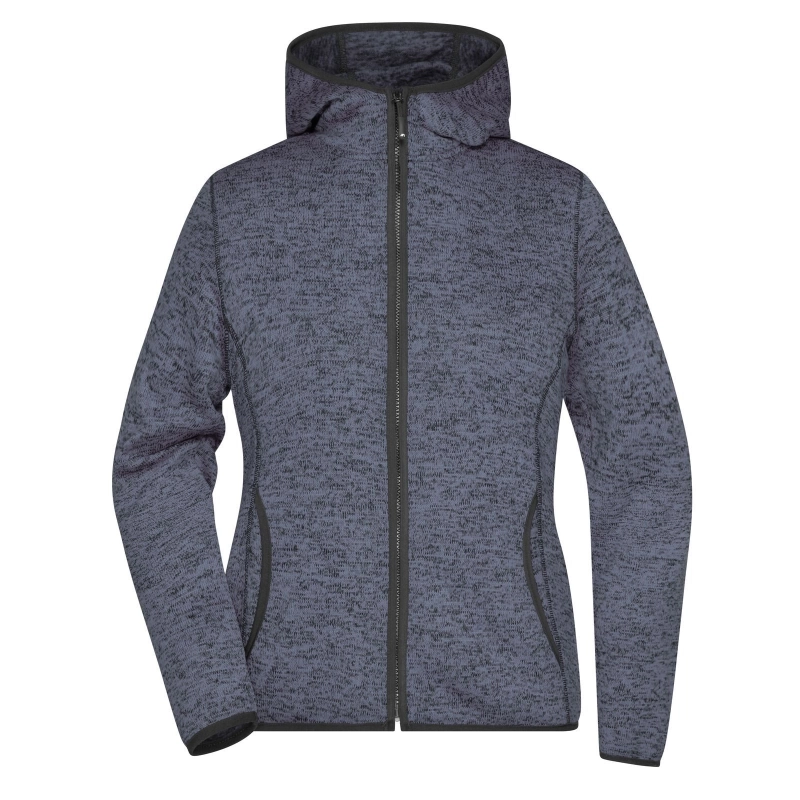 Veste en tricot polaire avec capuche femme