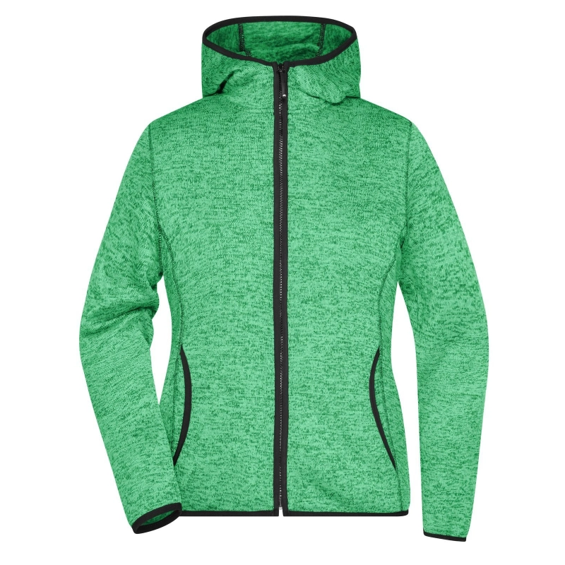 Veste en tricot polaire avec capuche femme