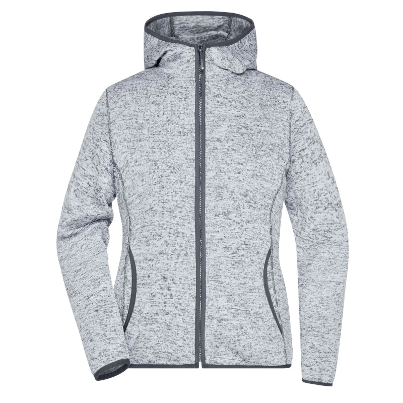 Veste en tricot polaire avec capuche femme