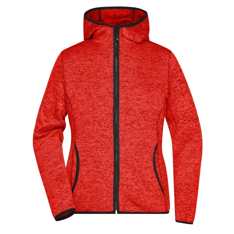 Veste en tricot polaire avec capuche femme