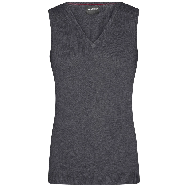 Pull sans manches col V femme