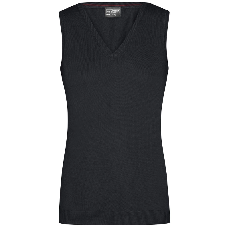 Pull sans manches col V femme