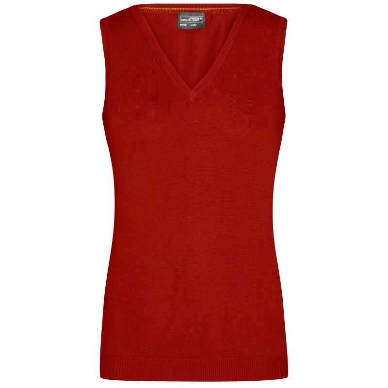 Pull sans manches col V femme