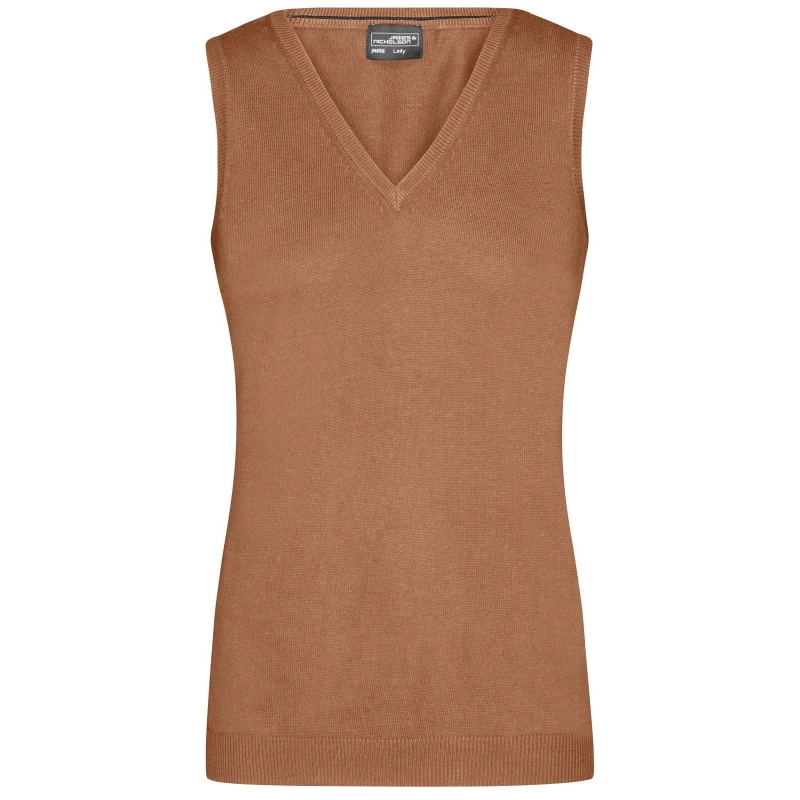 Pull sans manches col V femme