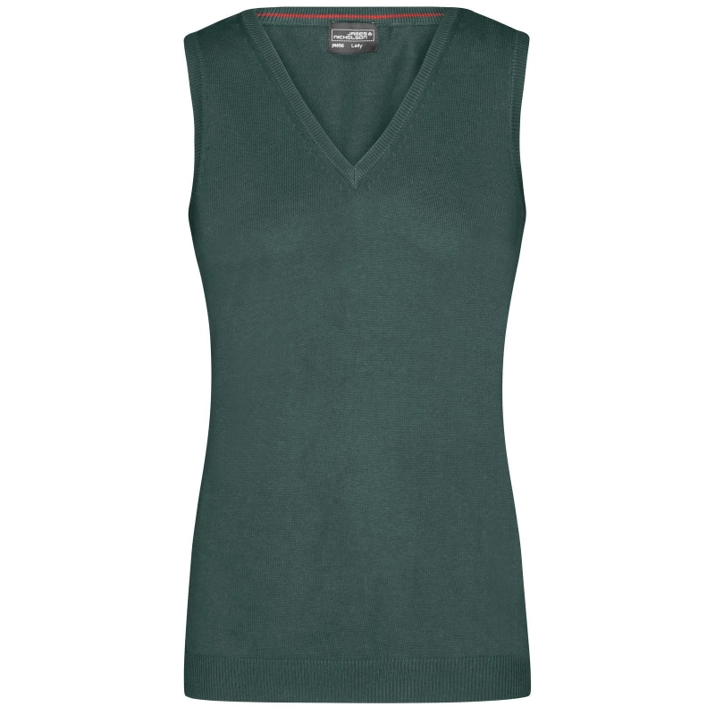 Pull sans manches col V femme