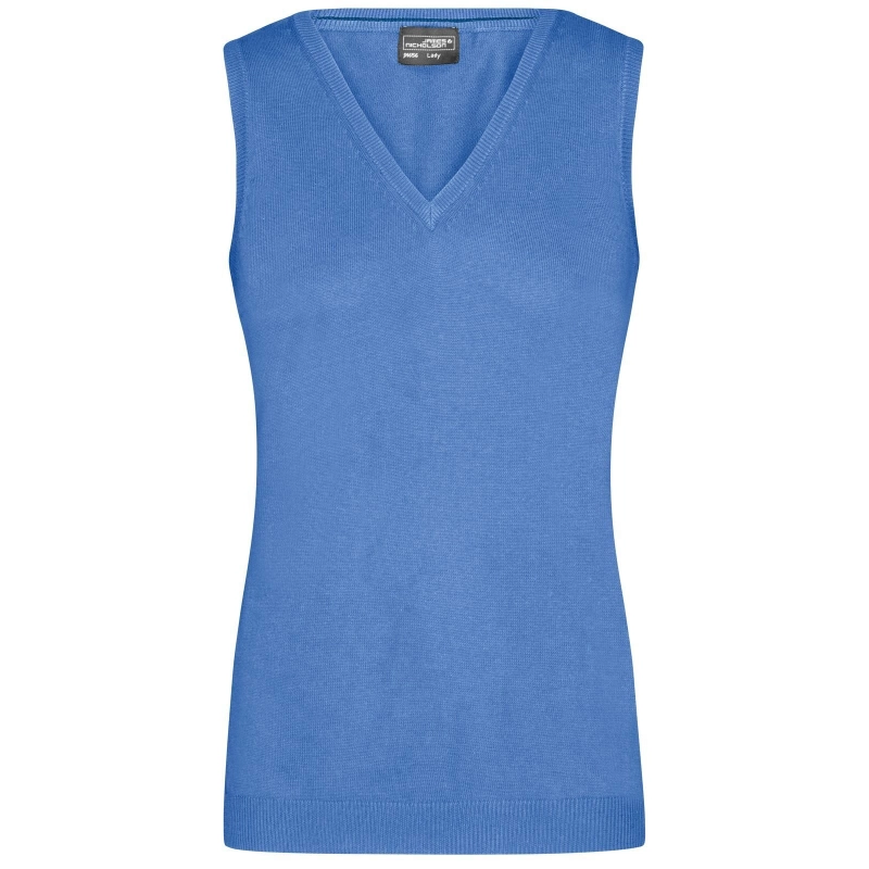 Pull sans manches col V femme