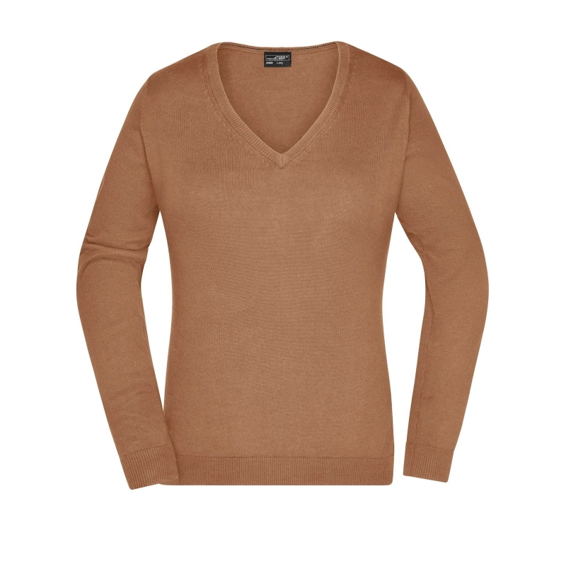 Pull col V femme