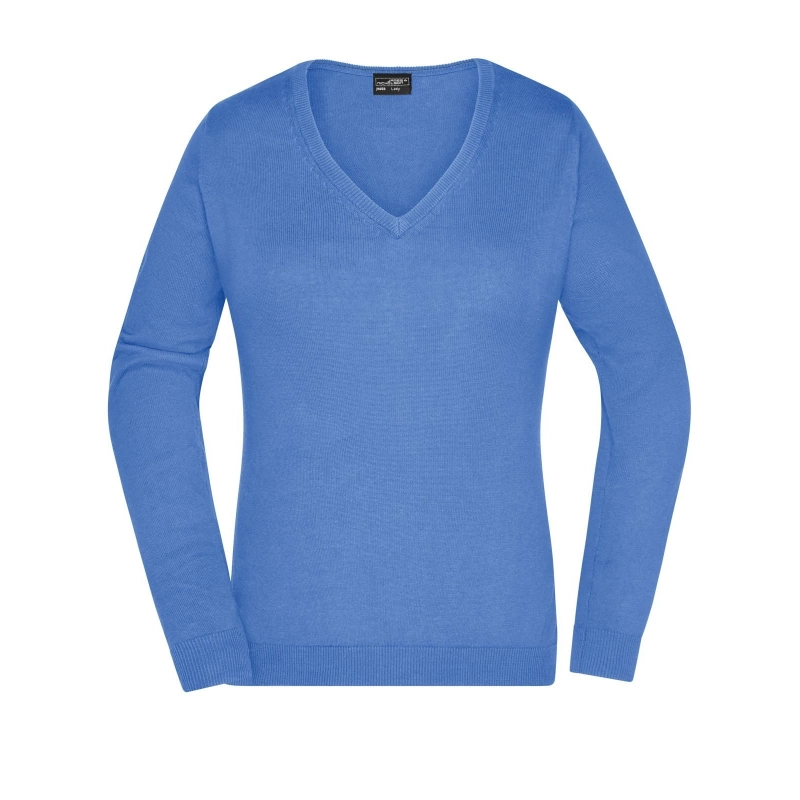 Pull col V femme