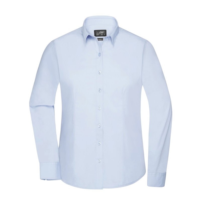 Chemise femme à manches longues en popeline