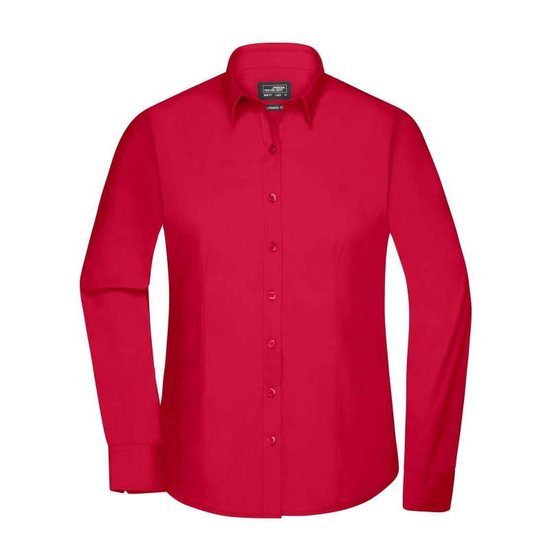 Chemise femme à manches longues en popeline