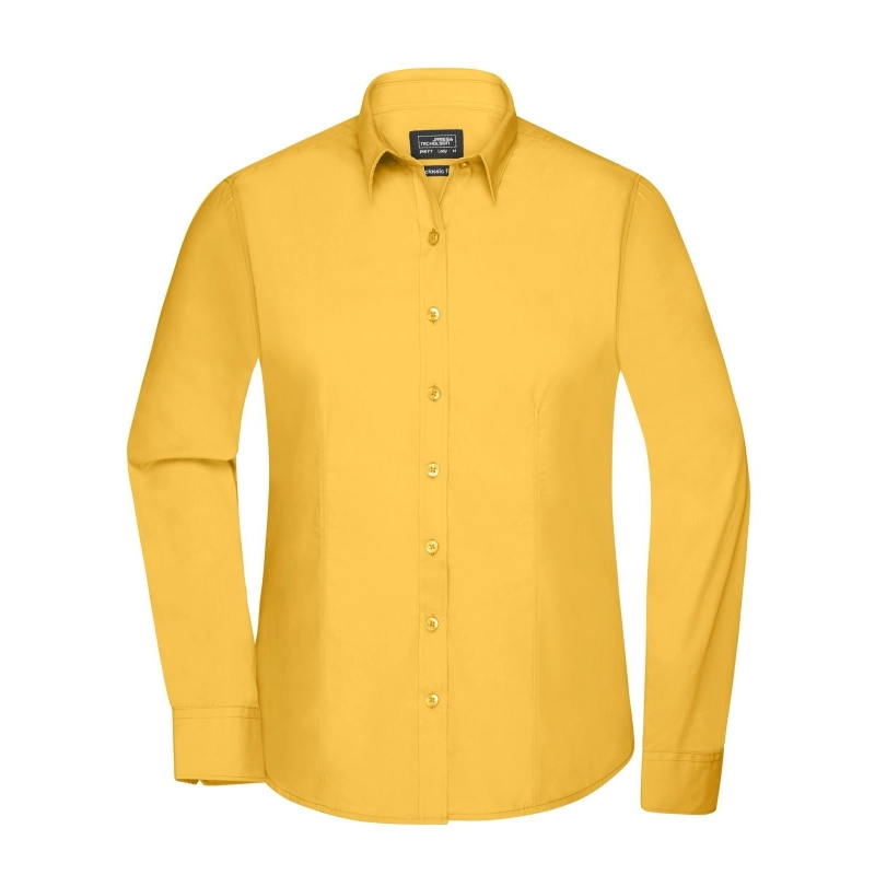 Chemise femme à manches longues en popeline