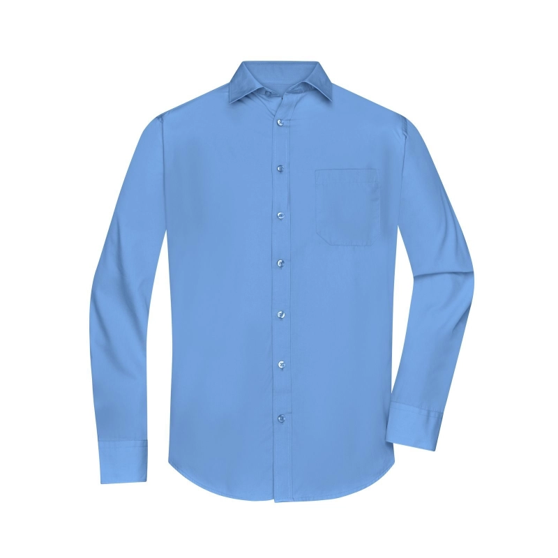 Chemise homme à manches longues en popeline