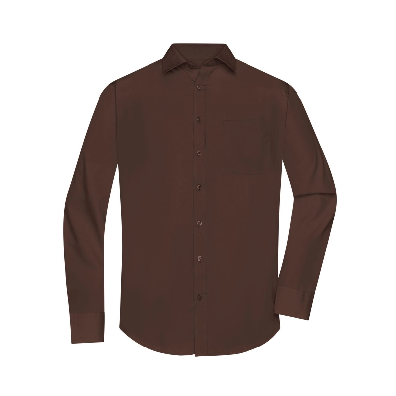 Chemise homme à manches longues en popeline
