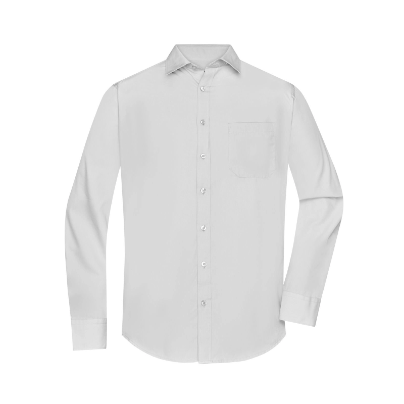 Chemise homme à manches longues en popeline