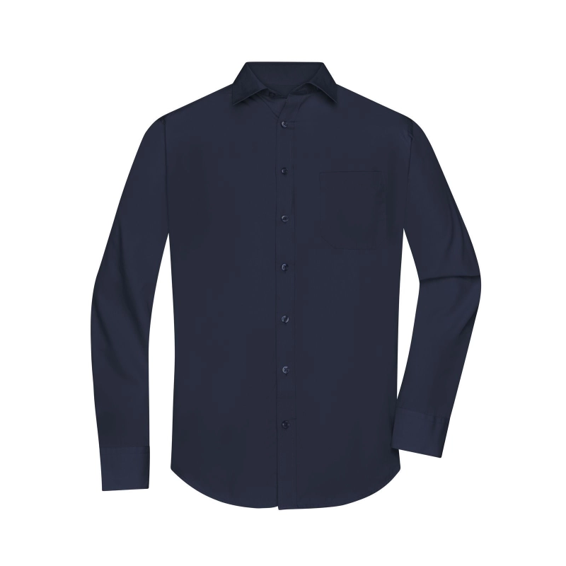 Chemise homme à manches longues en popeline