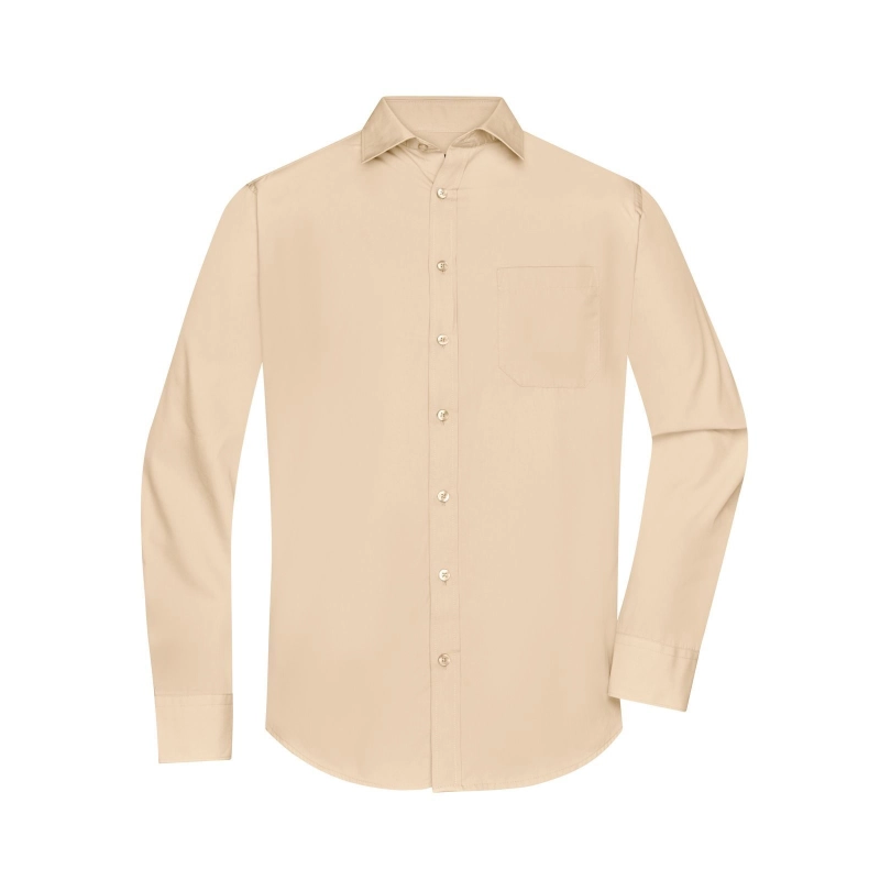 Chemise homme à manches longues en popeline