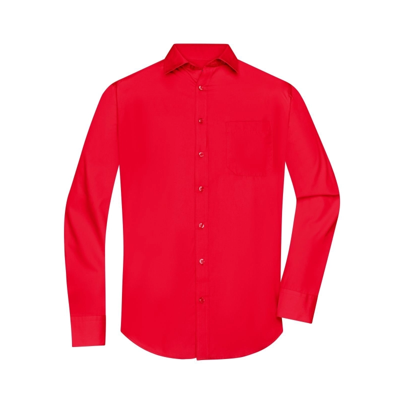 Chemise homme à manches longues en popeline