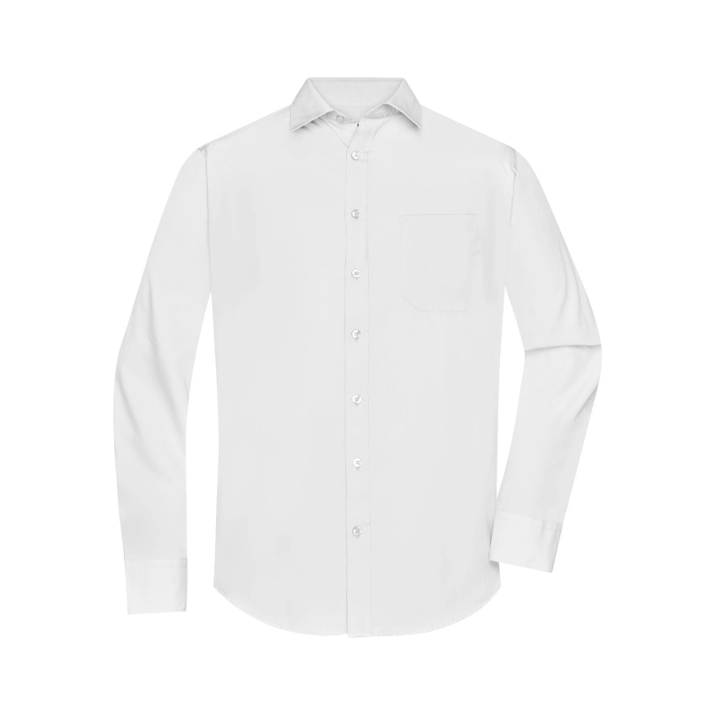 Chemise homme à manches longues en popeline