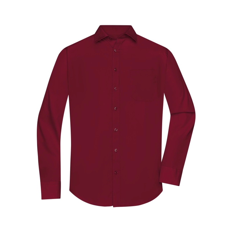 Chemise homme à manches longues en popeline