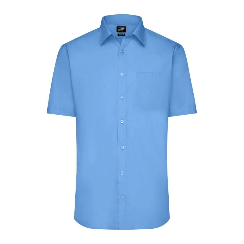 Chemise homme à manches courtes en popeline