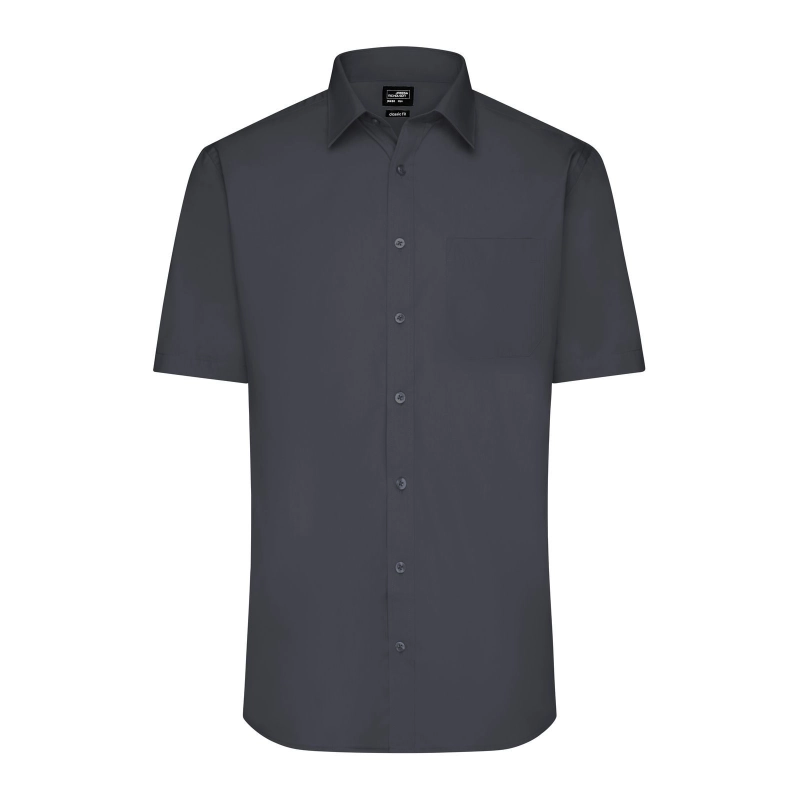 Chemise homme à manches courtes en popeline