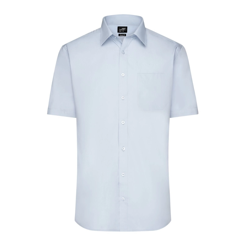 Chemise homme à manches courtes en popeline