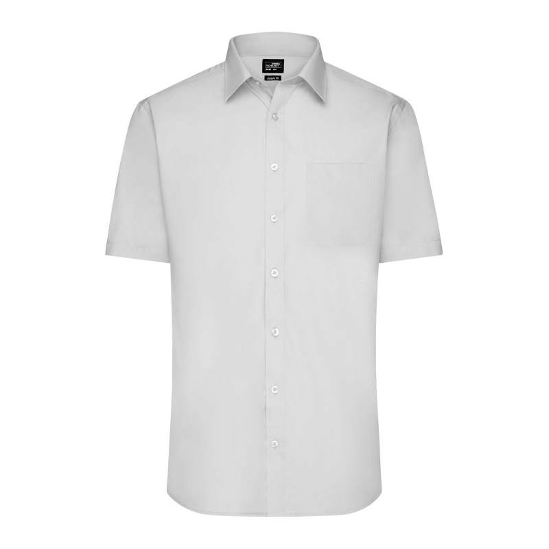 Chemise homme à manches courtes en popeline