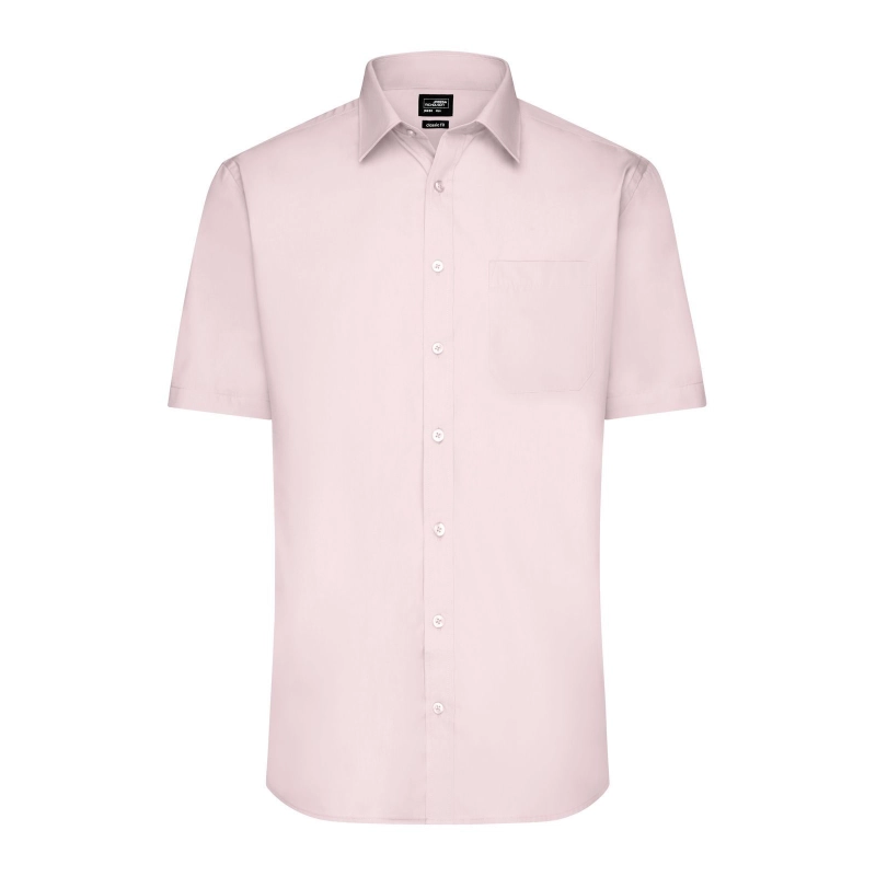 Chemise homme à manches courtes en popeline