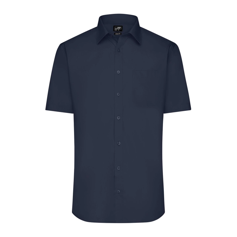 Chemise homme à manches courtes en popeline