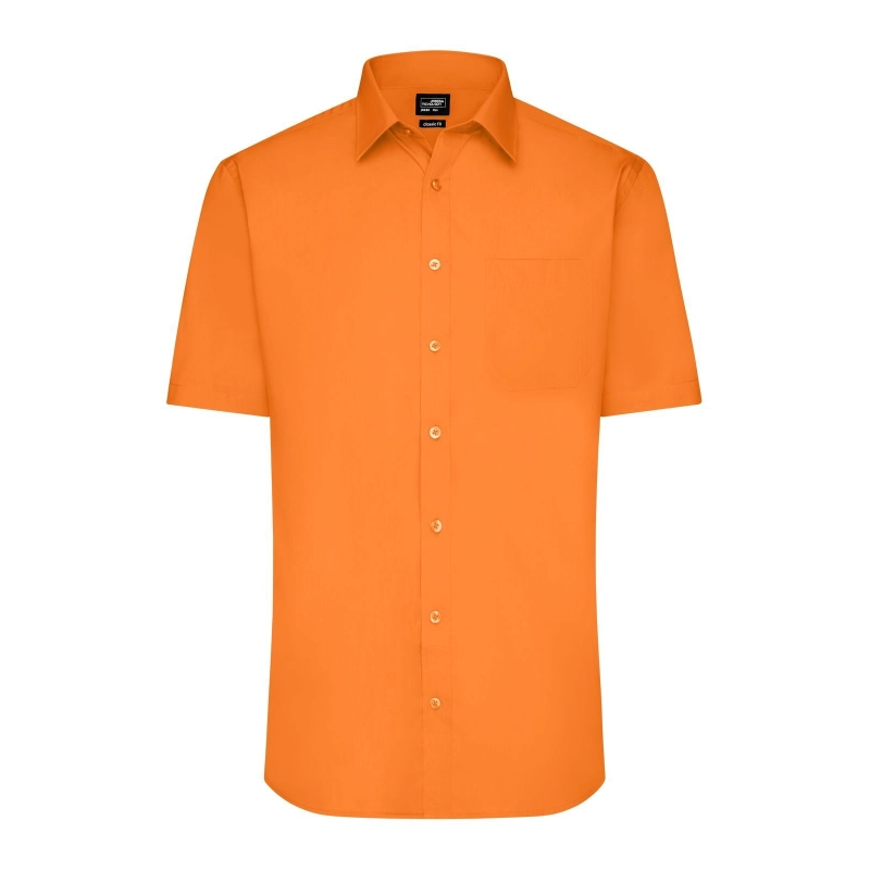 Chemise homme à manches courtes en popeline