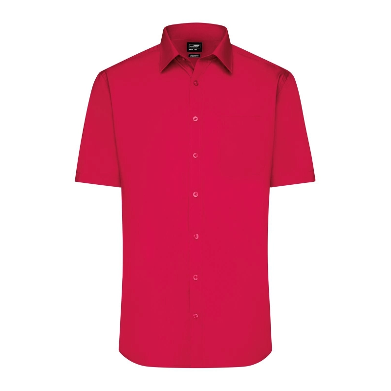 Chemise homme à manches courtes en popeline