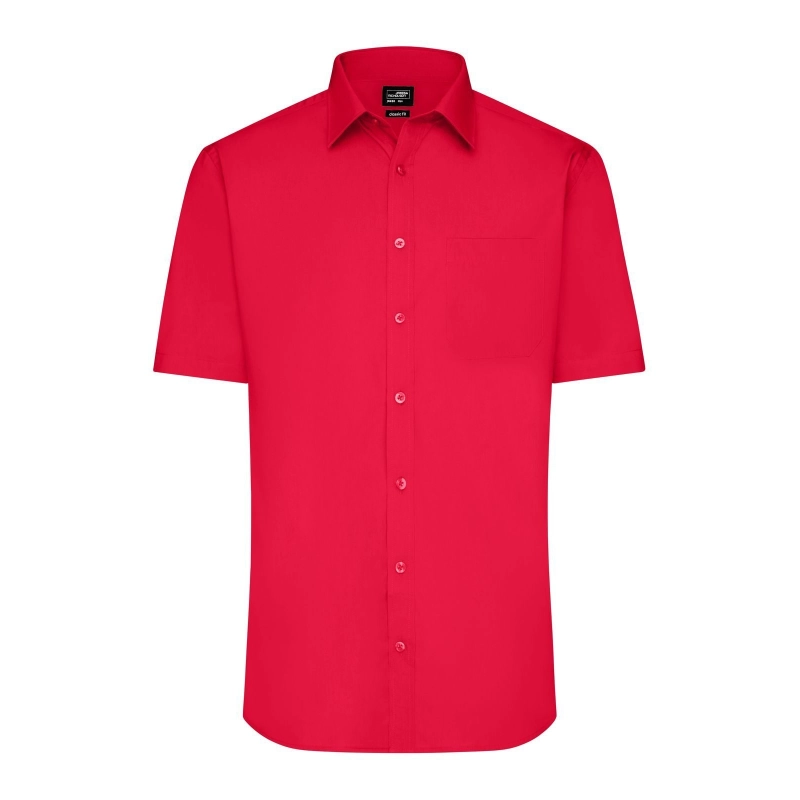 Chemise homme à manches courtes en popeline