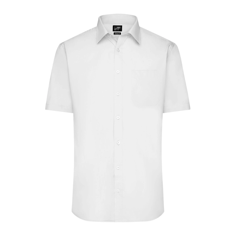 Chemise homme à manches courtes en popeline