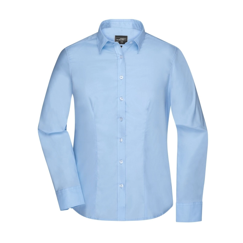 Chemise femme à manches longues en Micro-Twill