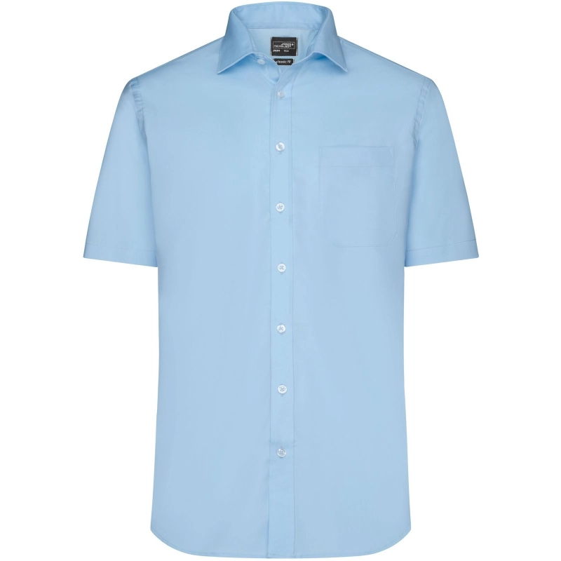 Chemise homme à manches courtes en Micro-Twill