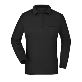 Polo workwear femme manches longues et poche poitrine