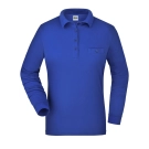 Polo workwear femme manches longues et poche poitrine