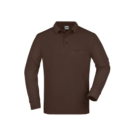 Polo workwear homme manches longues et poche poitrine