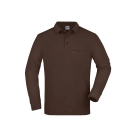 Polo workwear homme manches longues et poche poitrine
