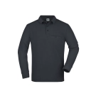 Polo workwear homme manches longues et poche poitrine