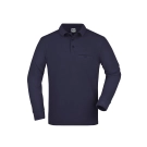 Polo workwear homme manches longues et poche poitrine