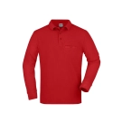 Polo workwear homme manches longues et poche poitrine